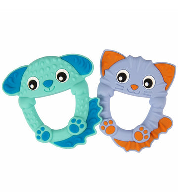 Playgro Bijtring - 2-pack - Hondje & Kat - Playgro - OneSize - Bijtringen