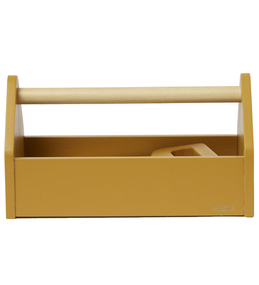 Flexa Gereedschapskist - Hout - Play - 4 Onderdelen - Mustard/Bi - Flexa - OneSize - Gereedschap