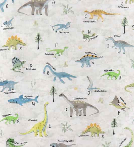 Nørgaard Madsens Beddengoed - Baby - Wit m. Dino - Nørgaard Madsens - Baby - Beddengoed - Baby