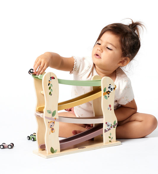 Tiny Love Racebaan m. 4 Auto´s - Hout - Boho Chic - Tiny Love - OneSize - Racebanen