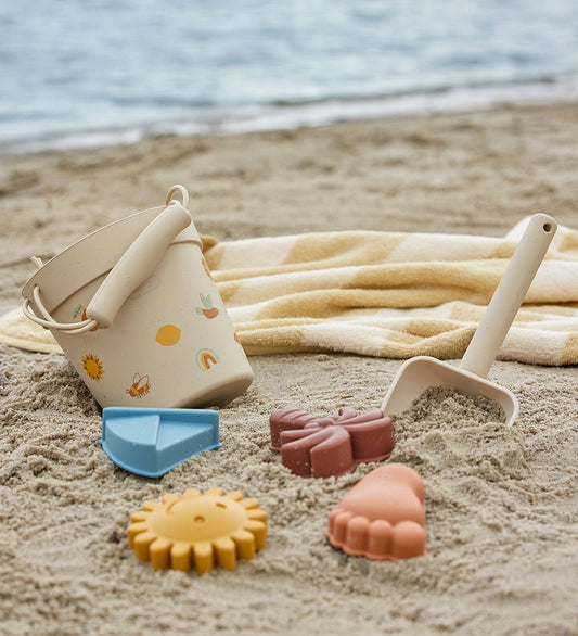 Bloomingville Mini Strandset - Agnes - Silicone - Naturel - Bloomingville - OneSize - Zandspeelgoed