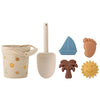 Bloomingville Mini Strandset - Agnes - Silicone - Naturel - Bloomingville - OneSize - Zandspeelgoed