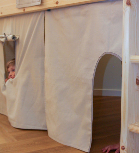 Flexa Speelgordijn voor halve hoogte Bed - Dawn - Warmgrijs - Flexa - OneSize - Speeltenten