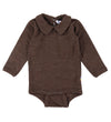 Joha Romper l/s - Wol - Kraag - Donkerbruin - Joha - 90 - Rompers Lange Mouw
