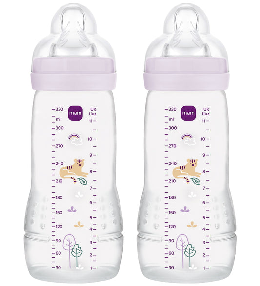 Mam Babyflesjes - 330 ml - 2-pack - Easy Active - Roze - MAM - OneSize - Babyflesjes