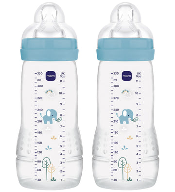 Mam Babyflesjes - 330 ml - 2-pack - Easy Active - Blauw - MAM - OneSize - Babyflesjes