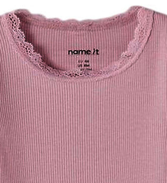 Name It Romper l/s - Rib - Noos - NbfKab - Lila - Name It - 62 - Rompers Lange Mouw