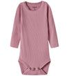 Name It Romper l/s - Rib - Noos - NbfKab - Lila - Name It - 62 - Rompers Lange Mouw