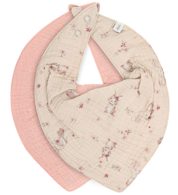 Pippi Kwijlslabbetje - Puntig - 2-pack - Rose Tan - Pippi Baby - OneSize - Kwijlsjaaltjes