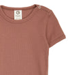 Müsli Romper s/s - Rib - Cozy Ik - Pecan - Müsli - 74 - Rompers Korte Mouw
