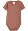 Müsli Romper s/s - Rib - Cozy Ik - Pecan - Müsli - 74 - Rompers Korte Mouw