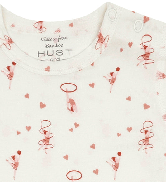 Hust and Claire Romper s/s - Bamboe - HcNoise Gymnastiek - Ivory - Hust and Claire - 1½ jaar (86) - Rompers Korte Mouw