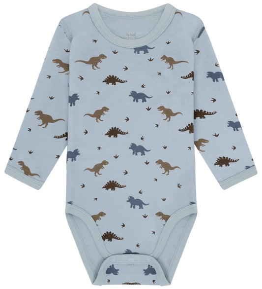 Hust and Claire Romper l/s - Uit/Bamboe -HCBaloo - Baby Blue m.  - Hust and Claire - 62 - Rompers Lange Mouw