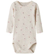 Name It Romper l/s - Rib - NbfLaurel - Peyote Melange - Name It - 62 - Rompers Lange Mouw