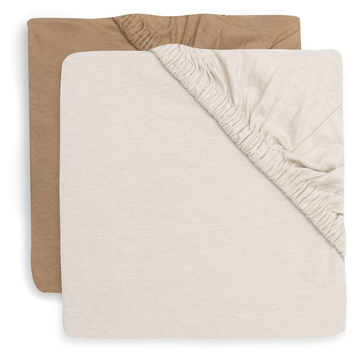 Hoeslaken Ledikant 2-pack Jollein Jersey Hazel/Oatmeal