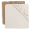 Hoeslaken Juniorbed 2-pack Jollein Jersey Hazel/Oatmeal