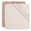 Hoeslaken Wieg 2-pack Jollein Jersey Light Terra/Oatmeal