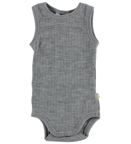 Joha Romper - Wol - mouwloos - Grijs Gevlekt - Joha - 90 - Rompers Mouwloos