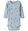 Name It Romper l/s - Katoen/Modaal - NbmHop - Blue Mist - Name It - 68 - Rompers Lange Mouw