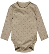 Hummel Romper l/s - hmlMini - AOP - Vintage Khaki - Hummel - 1 jaar (80) - Rompers Lange Mouw