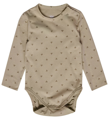 Hummel Romper l/s - hmlMini - AOP - Vintage Khaki - Hummel - 1 jaar (80) - Rompers Lange Mouw