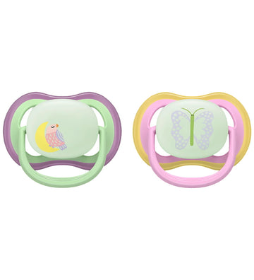 Philips Avent Gloeiende spenen - 2-pack - Ultra Air - Roze/Groen - Philips Avent - 6-18 mnd - Fopspenen