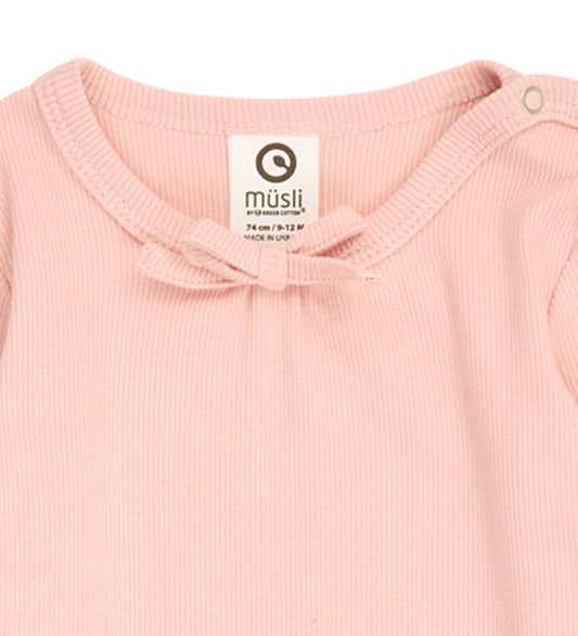 Müsli Romper l/s - Rib - Cozy Ik Frill - Blush - Müsli - 1 jaar (80) - Rompers Lange Mouw