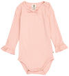 Müsli Romper l/s - Rib - Cozy Ik Frill - Blush - Müsli - 1 jaar (80) - Rompers Lange Mouw