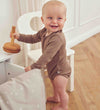 Müsli Romper l/s - Rib - Cozy Ik - Walnoot - Müsli - 74 - Rompers Lange Mouw