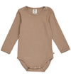 Müsli Romper l/s - Rib - Cozy Ik - Walnoot - Müsli - 74 - Rompers Lange Mouw