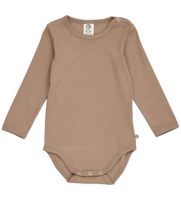 Müsli Romper l/s - Rib - Cozy Ik - Walnoot - Müsli - 74 - Rompers Lange Mouw