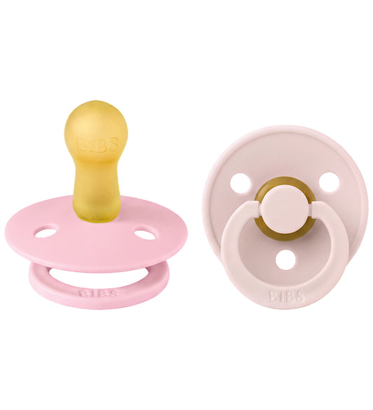 BIBS Colour Fopspenen - Maat 2 - Rond - 2-pack - Petal/Baby Pink - BIBS - 6-18 mnd - Fopspenen