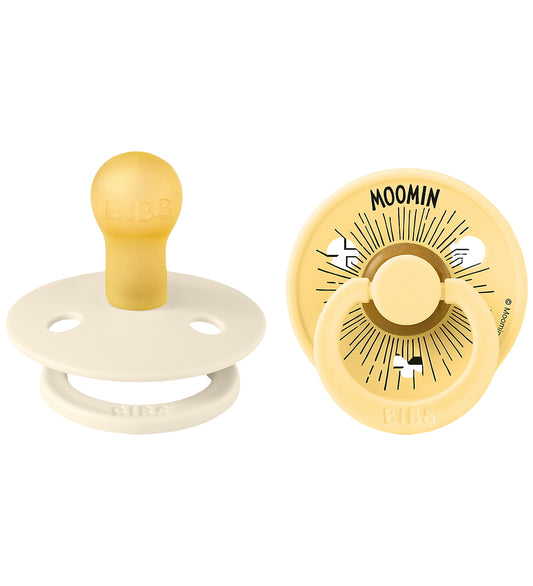 BIBS x MOOMIN Colour Fopspenen - Maat 1 - Rond - 2-pack - Ivory/ - BIBS - 0-6 mnd - Fopspenen