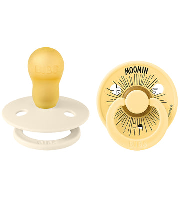 BIBS x MOOMIN Colour Fopspenen - Maat 3 - Rond - 2-pack - Ivory/ - BIBS - 18+ mnd - Fopspenen