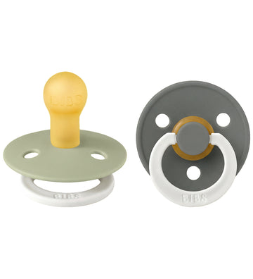 BIBS Colour Gloeiende spenen - Maat 1 - Rond - 2-pack - Sage/Den - BIBS - 0-6 mnd - Fopspenen