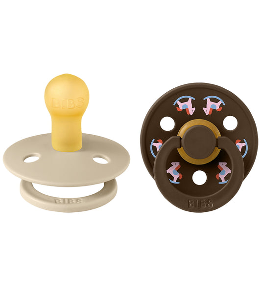 BIBS Colour Fopspenen - Maat 1 -Rond - 2-pack - Holiday Horse -  - BIBS - 0-6 mnd - Fopspenen