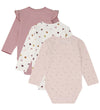 Hust and Claire Romper l/s - 3-pack - HCBella - Hushed Roze - Hust and Claire - 62 - Rompers Lange Mouw
