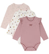 Hust and Claire Romper l/s - 3-pack - HCBella - Hushed Roze - Hust and Claire - 62 - Rompers Lange Mouw