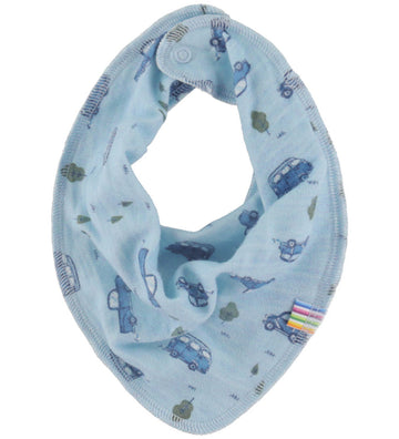 Joha Kwijlsjaaltje - Wol/Viscose - Blauw m. Auto´s - Joha - OneSize - Kwijlsjaaltjes