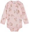 Joha Romper l/s - Wol/Zijde - Roze m. Naturel - Joha - 90 - Rompers Lange Mouw