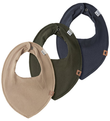 Name It Kwijlslabbetje - Rib - 3-pack - NbmYasim - Ombre Blue/Ol - Name It - OneSize - Kwijlsjaaltjes