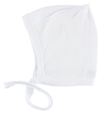Smallstuff Babymuts - Wit m. Pointelle - Smallstuff - 62/68 - Babymutsen