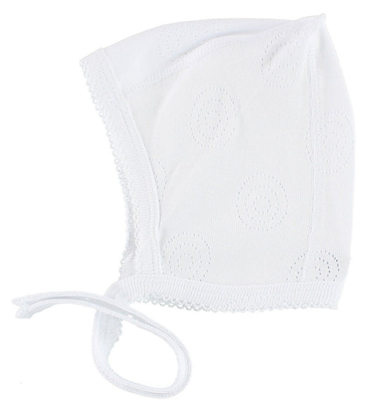 Smallstuff Babymuts - Wit m. Pointelle - Smallstuff - 62/68 - Babymutsen