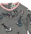 Småfolk Romper l/s - Grijs Gevlekt m. Schaatsen - Småfolk - 62 - Rompers Lange Mouw