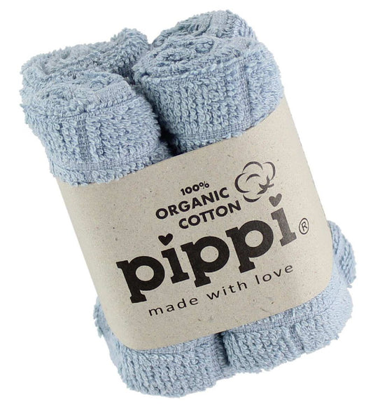 Pippi Washanden - 4-pack - Lichtblauw - Pippi Baby - OneSize - Washandjes