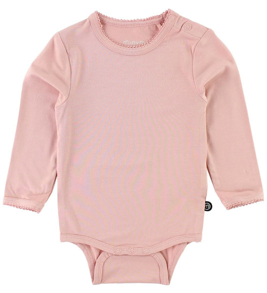 Minymo Romper l/s - Bamboe - Roze - Minymo - 1½ jaar (86) - Rompers Lange Mouw