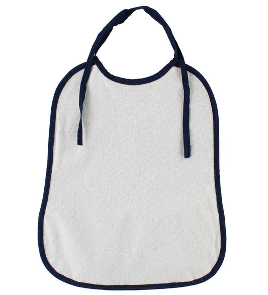 Smallstuff Slab met voedselopvanger - Groot - Navy m. Olifanten - Smallstuff - OneSize - Slabbetjes