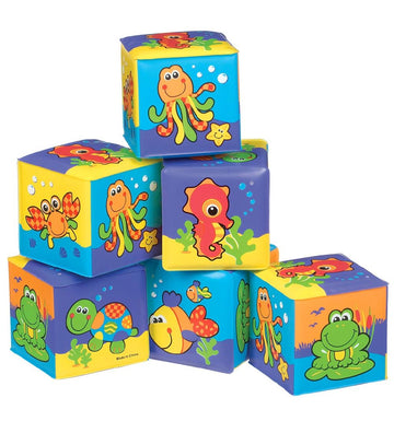 Playgro Badblokken - 6 stk - Blauw - Playgro - OneSize - Badspeelgoed