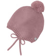 Huttelihut Babymuts - Wol - Woodrose m. Pom-Pom - Huttelihut - 3-6 mnd - Babymutsen
