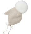 Huttelihut Babymuts - Wol - Off-White m. Bonten Pom Pom - Huttelihut - 1-2 jaar (80-92) - Babymutsen